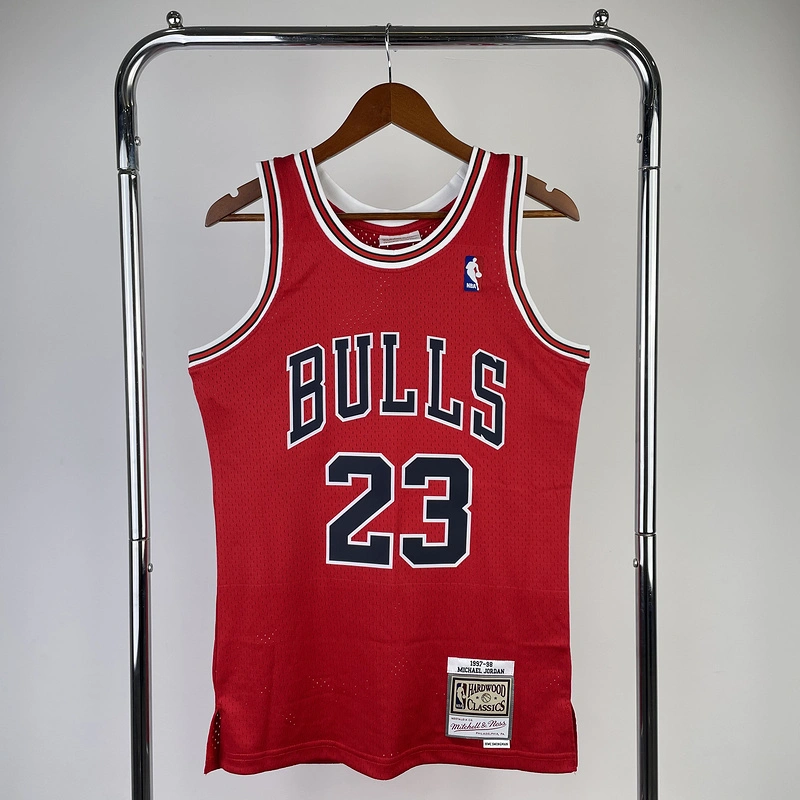 1997-98 NBA Chicago Bulls 23 JORDAN Red Basketball Jersey
