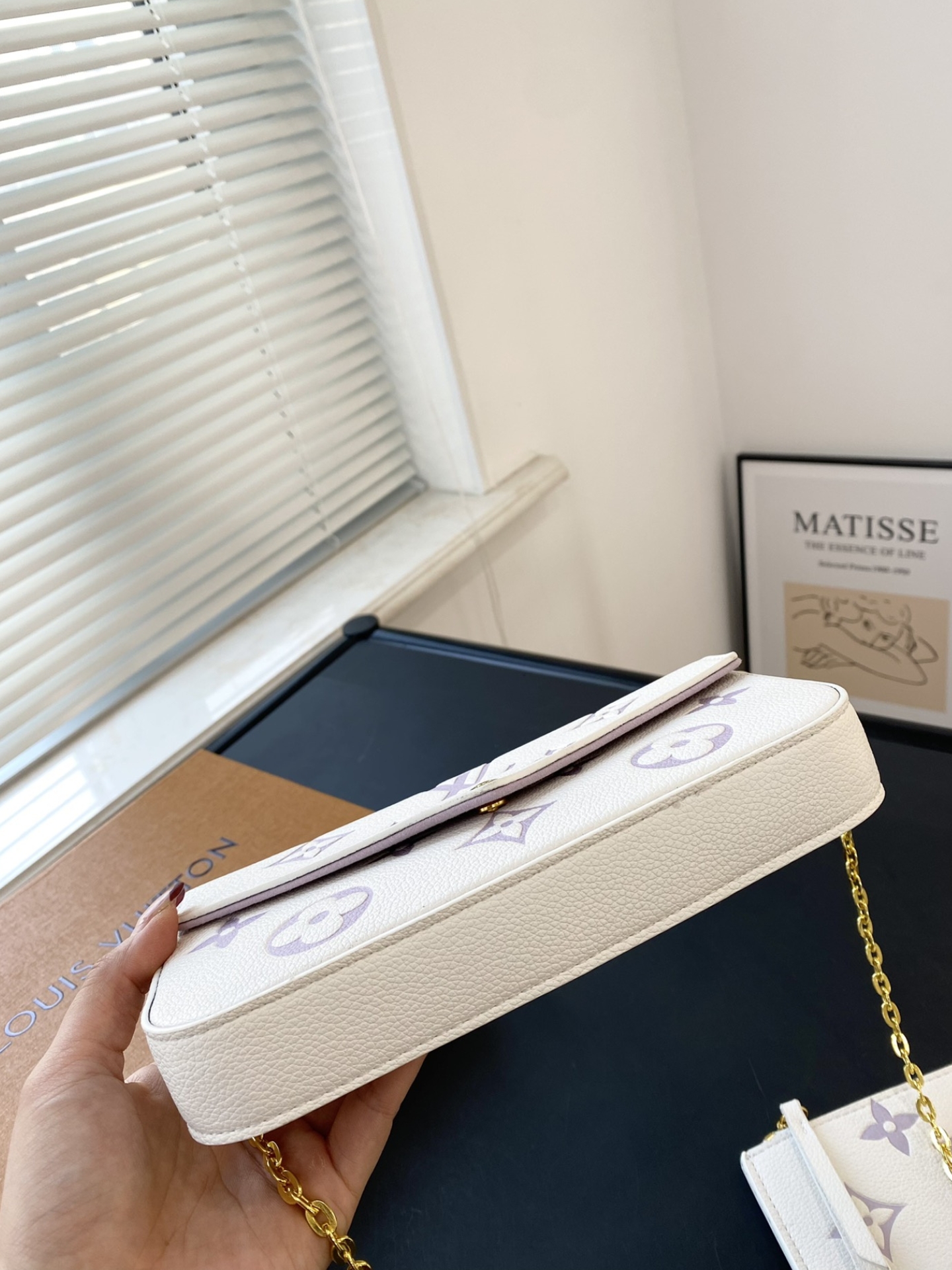 Louis Vuitton Pochette Felicie Bag In Latte And Bubble Tea 22Cm