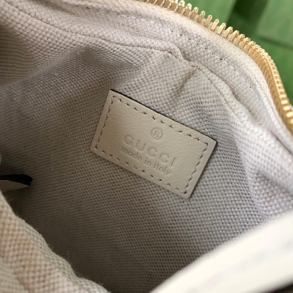 Gucci White Leather Attache Small Shoulder Bag