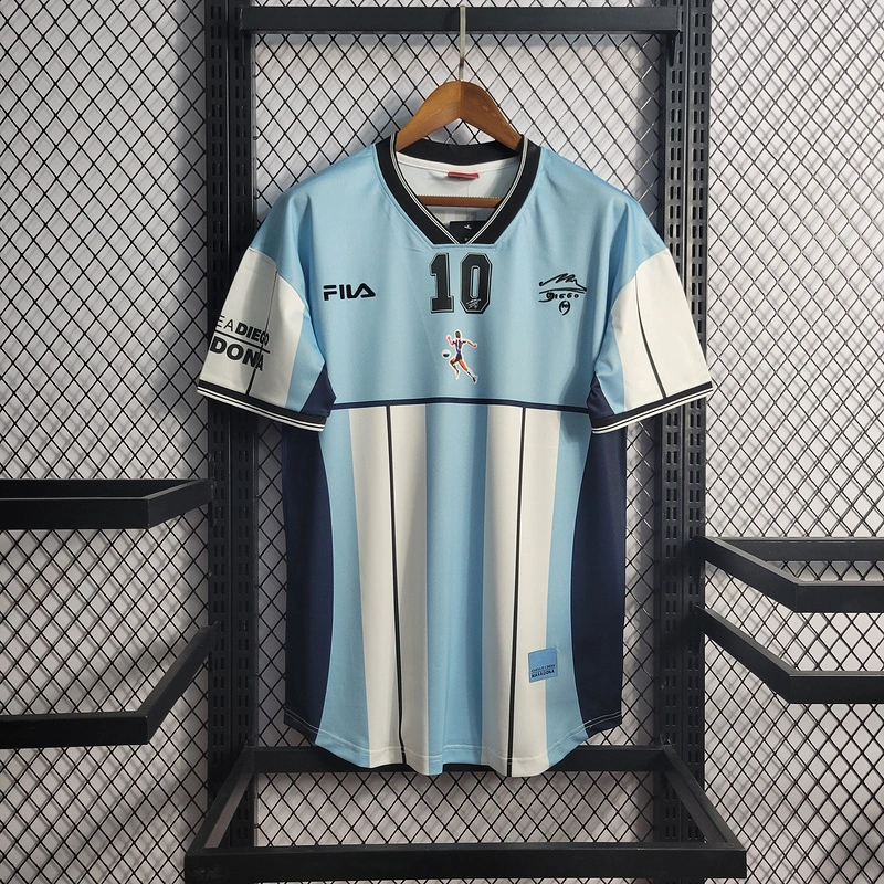 Retro 2001 Argentina 10 Maradona Retirement Commemorative Edition Football jersey retro