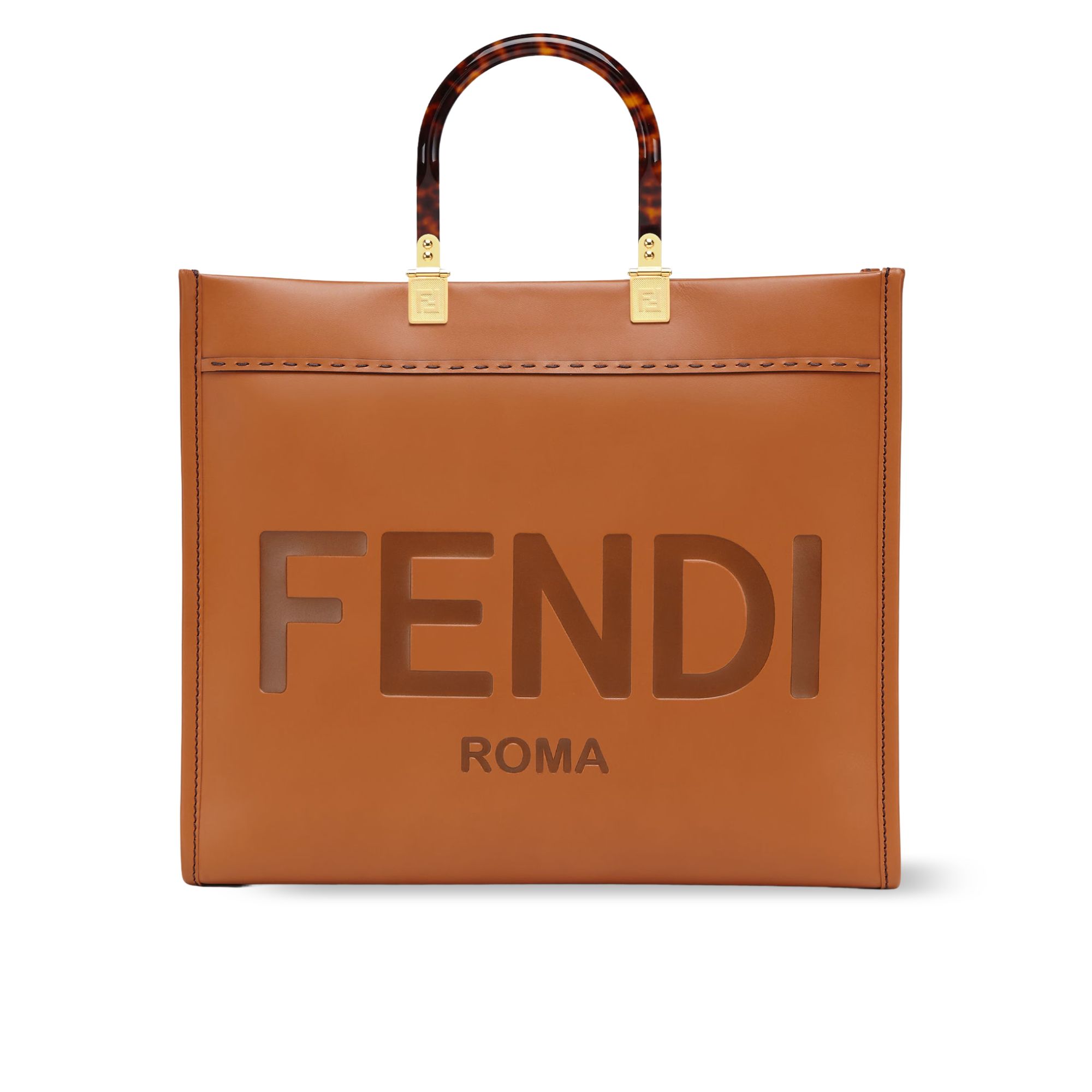 Fendi Sunshine Medium Leather Brown Shopper 35Cm