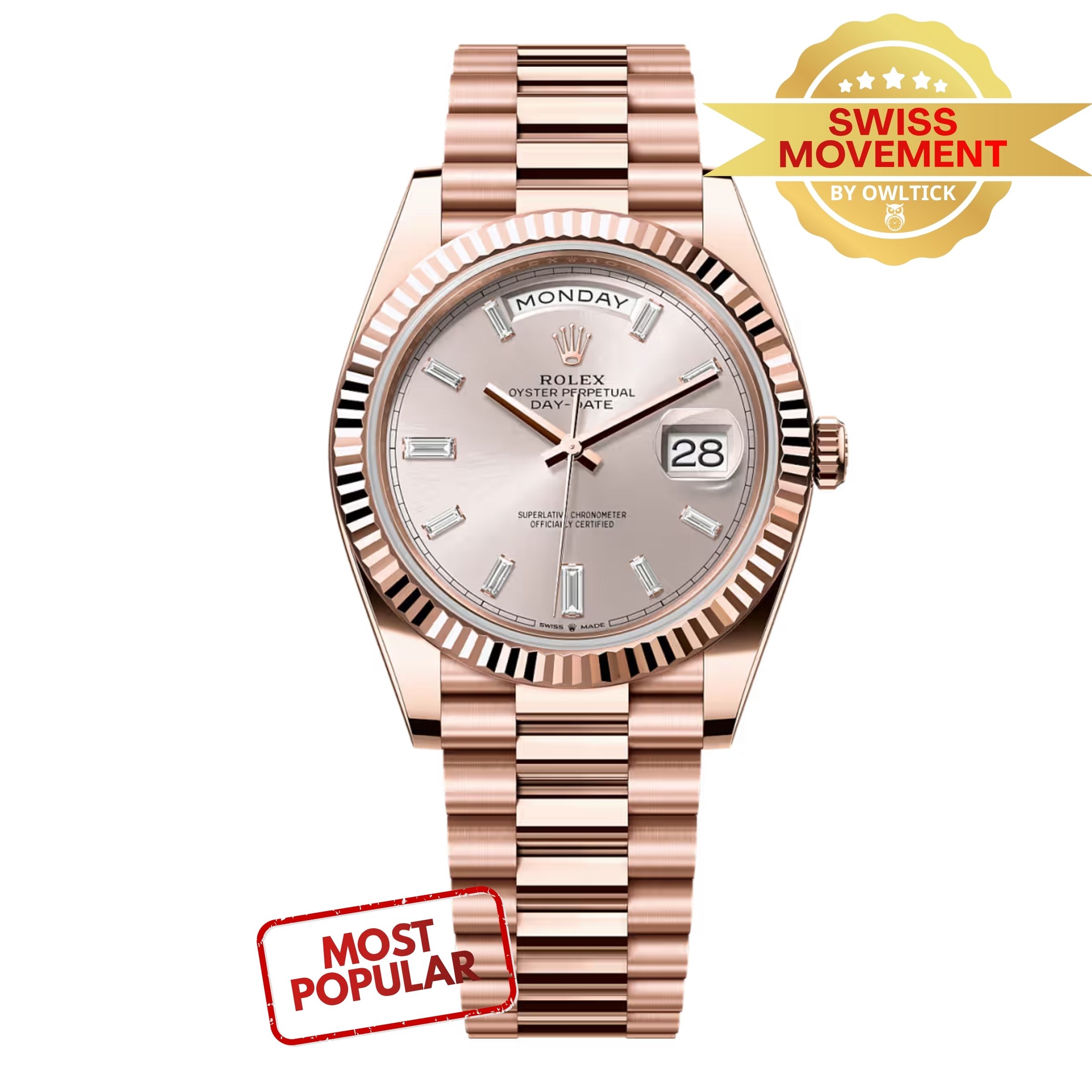 [Superclone] Rolex Day-Date 40mm Sundust Dial Fluted President 228235
