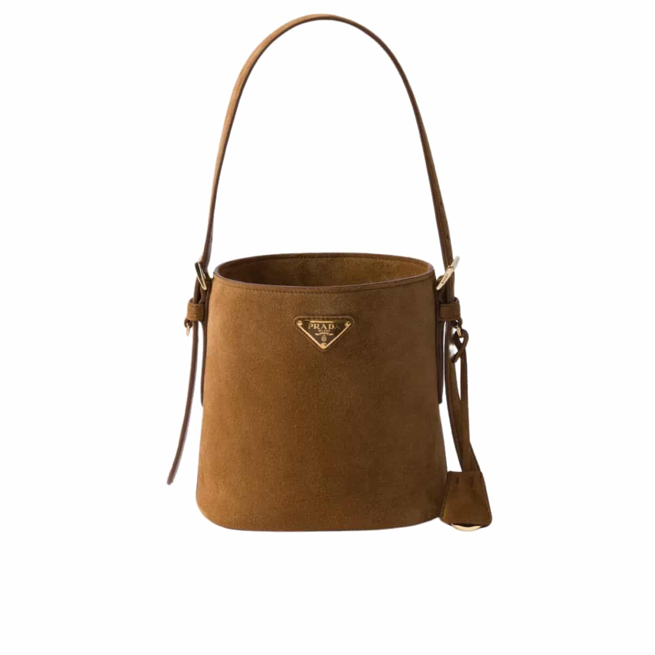 Prada Suede Mini Bucket Bag Cinnamon 18Cm