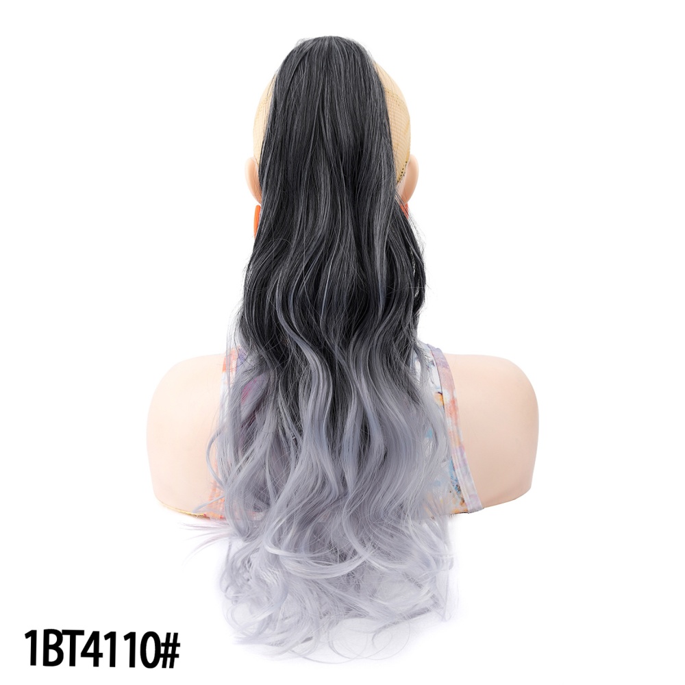 Colorful colors fake horsetail big waves gripper curly hair
