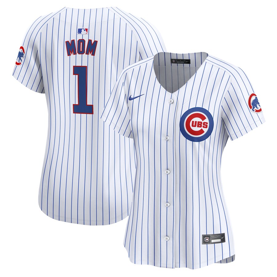 Chicago Cubs Women's #1 Mom Home Limited Jersey White