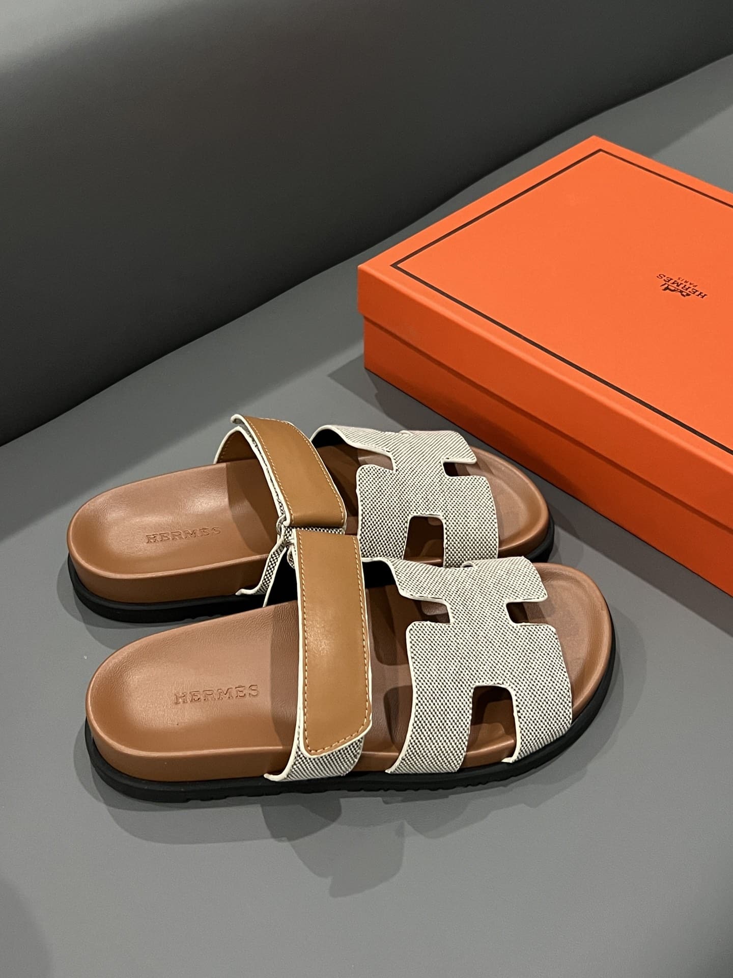 Hermes Chypre Sandal Prunoir Canvas Natural