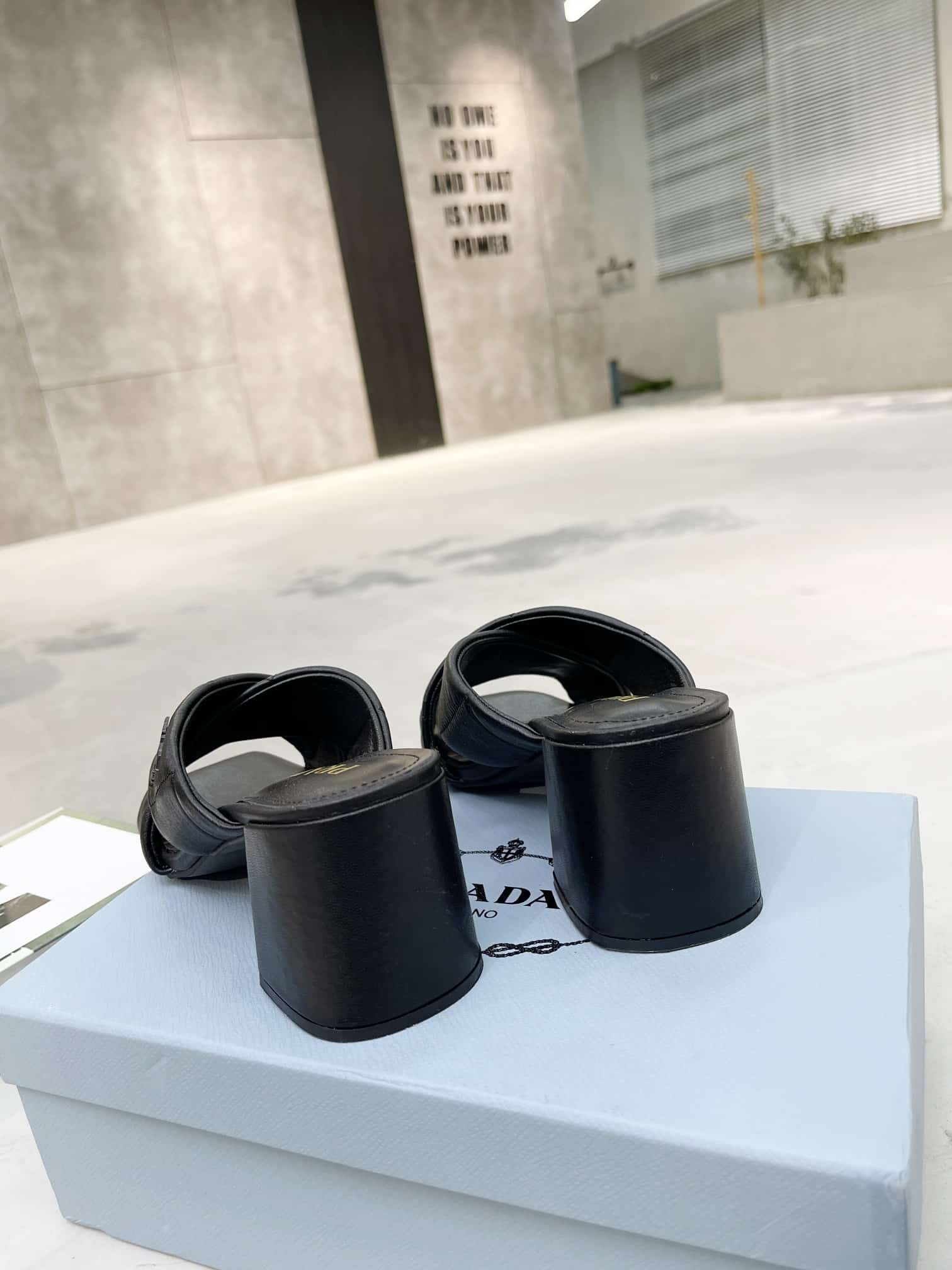 Prada Crossover Nappa Leather Sandals In Black