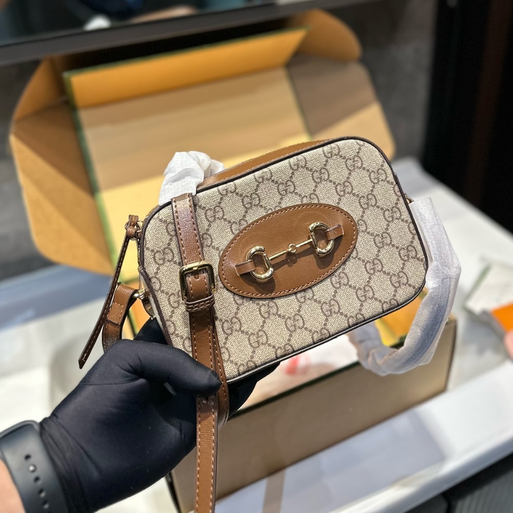 Gucci Horsebit 1955 Mini Shoulder Bag Beige And Ebony 18Cm ‎760196 92Tcg 8563