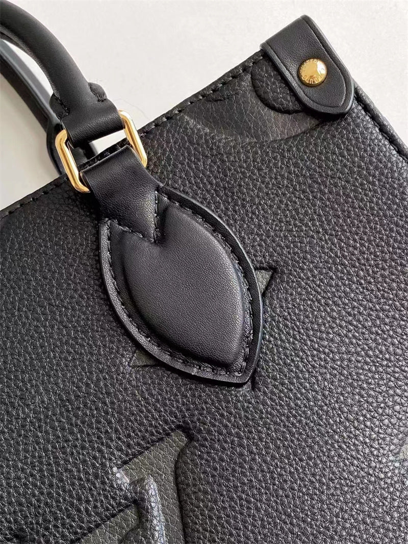 Louis Vuitton Onthego PM Monogram Empreinte Handbag Black 25cm M45653