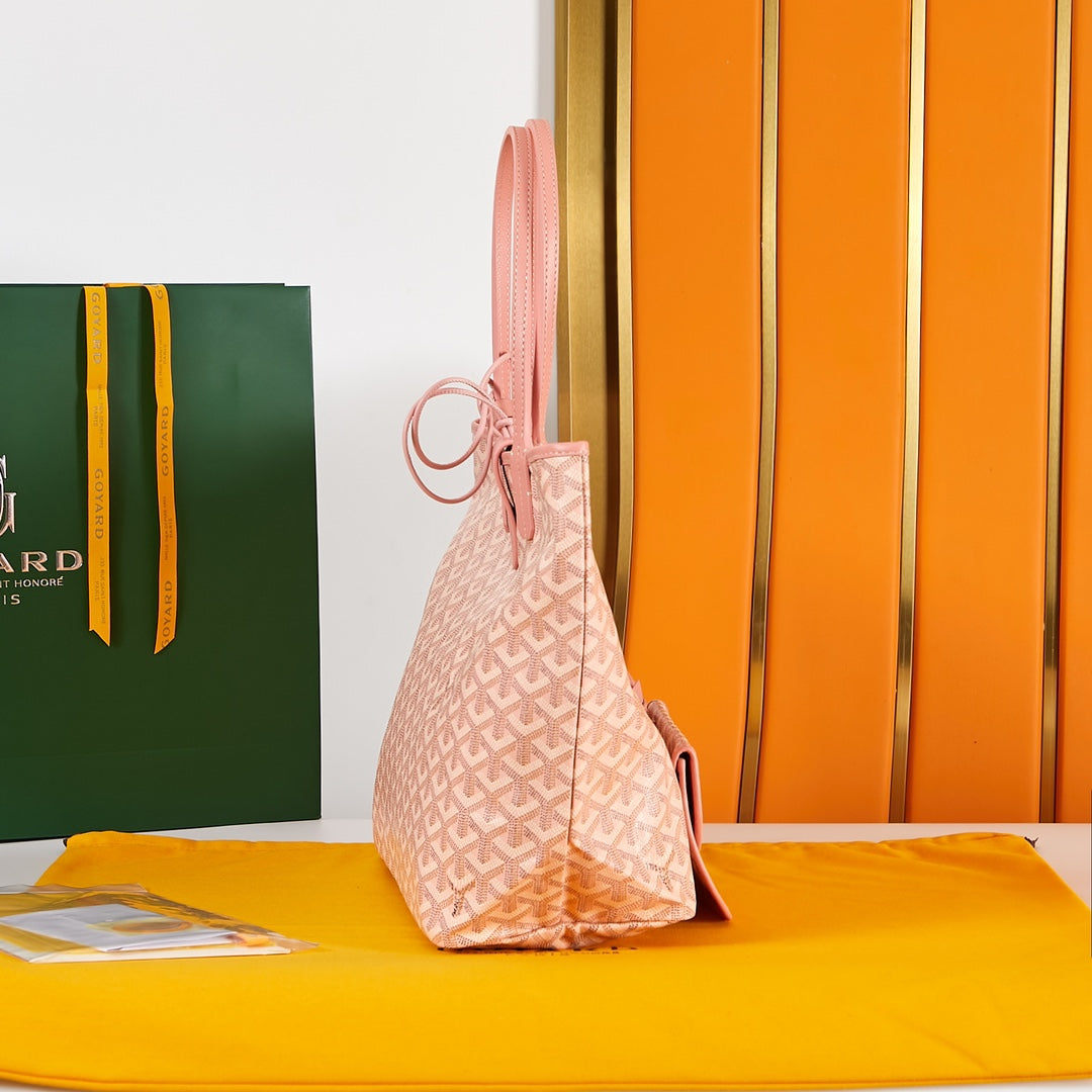 Goyard Saint Louis Pm 34Cm Pink Canvas Chevroches Calfskin