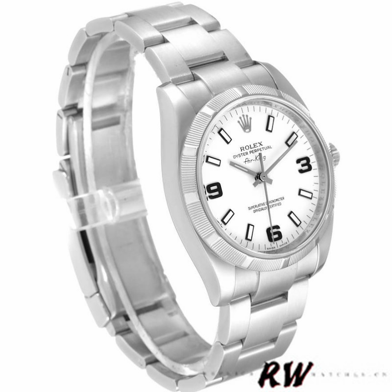 【Super Clone】Rolex Oyster Perpetual Air King 114210 White Dial 34mm Unisex replica watch
