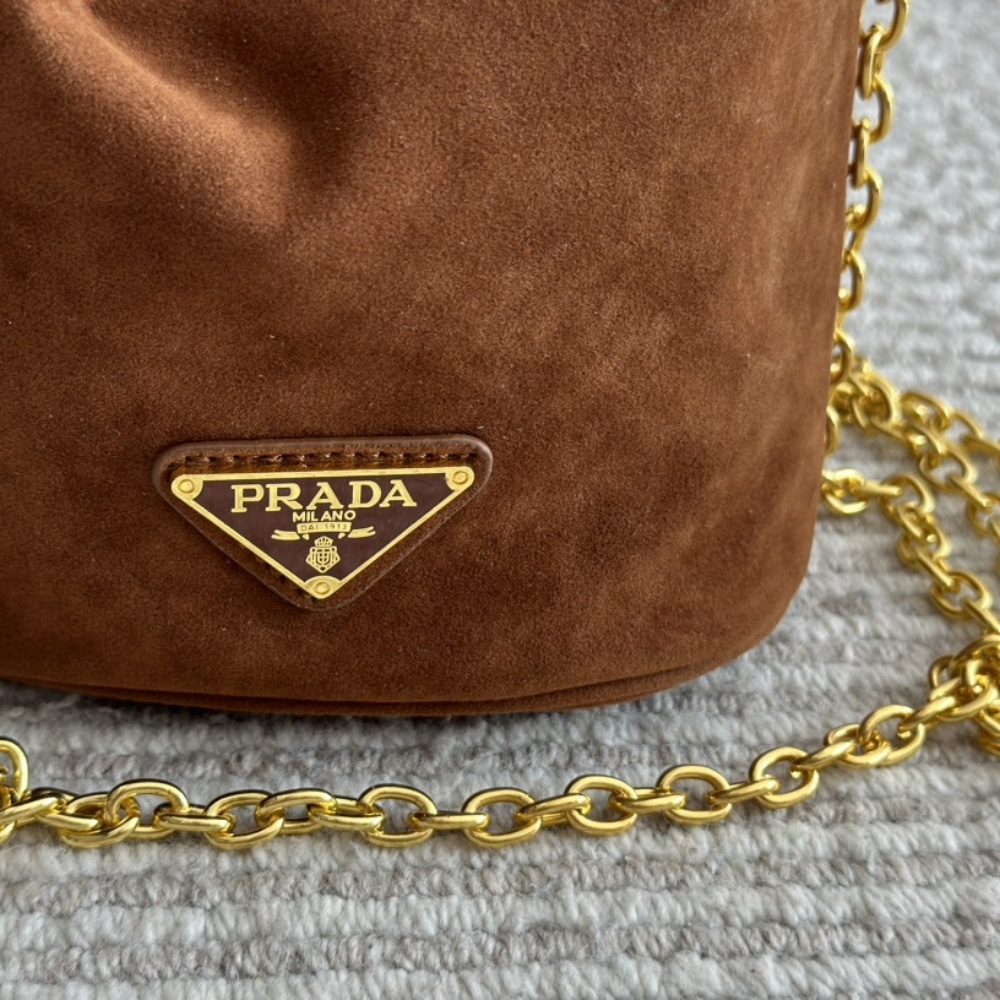 Prada Suede Mini Bag Cocoa Brown 19Cm