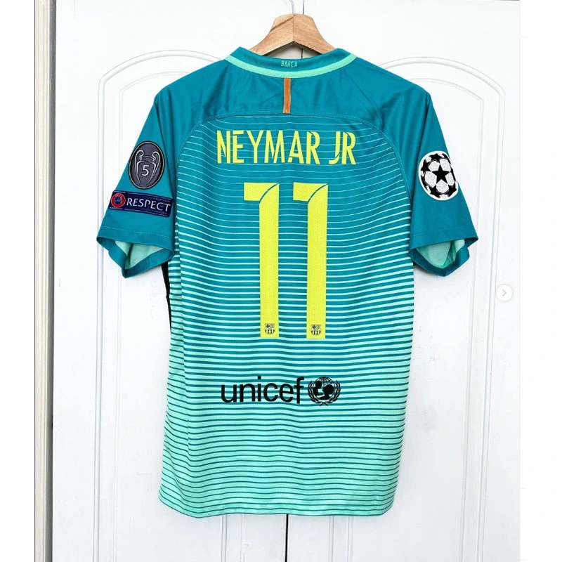 Retro 2016-17 Barcelona Away MESSI PIQUE DEMBELE A.INISTA SUAREZ  Football jersey retro