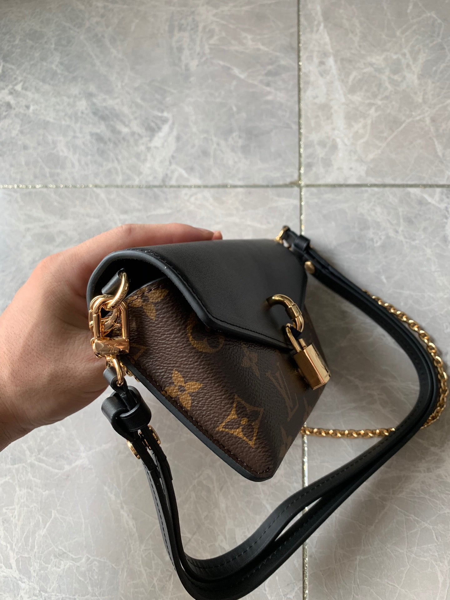 Louis Vuitton Monogram Padlock On Strap 19Cm Black