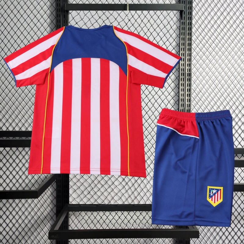 Retro kids 2004-05 kids Atletico Madrid Home football jersey retro