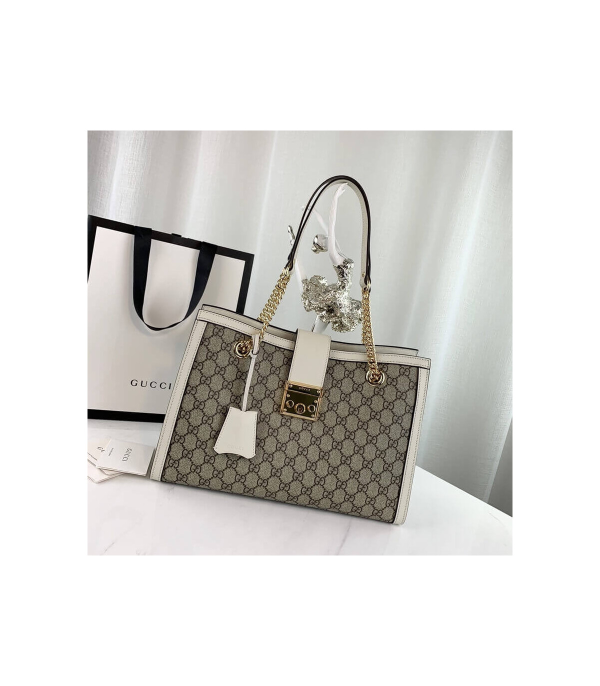 Gucci Padlock Medium GG Shoulder Bag White