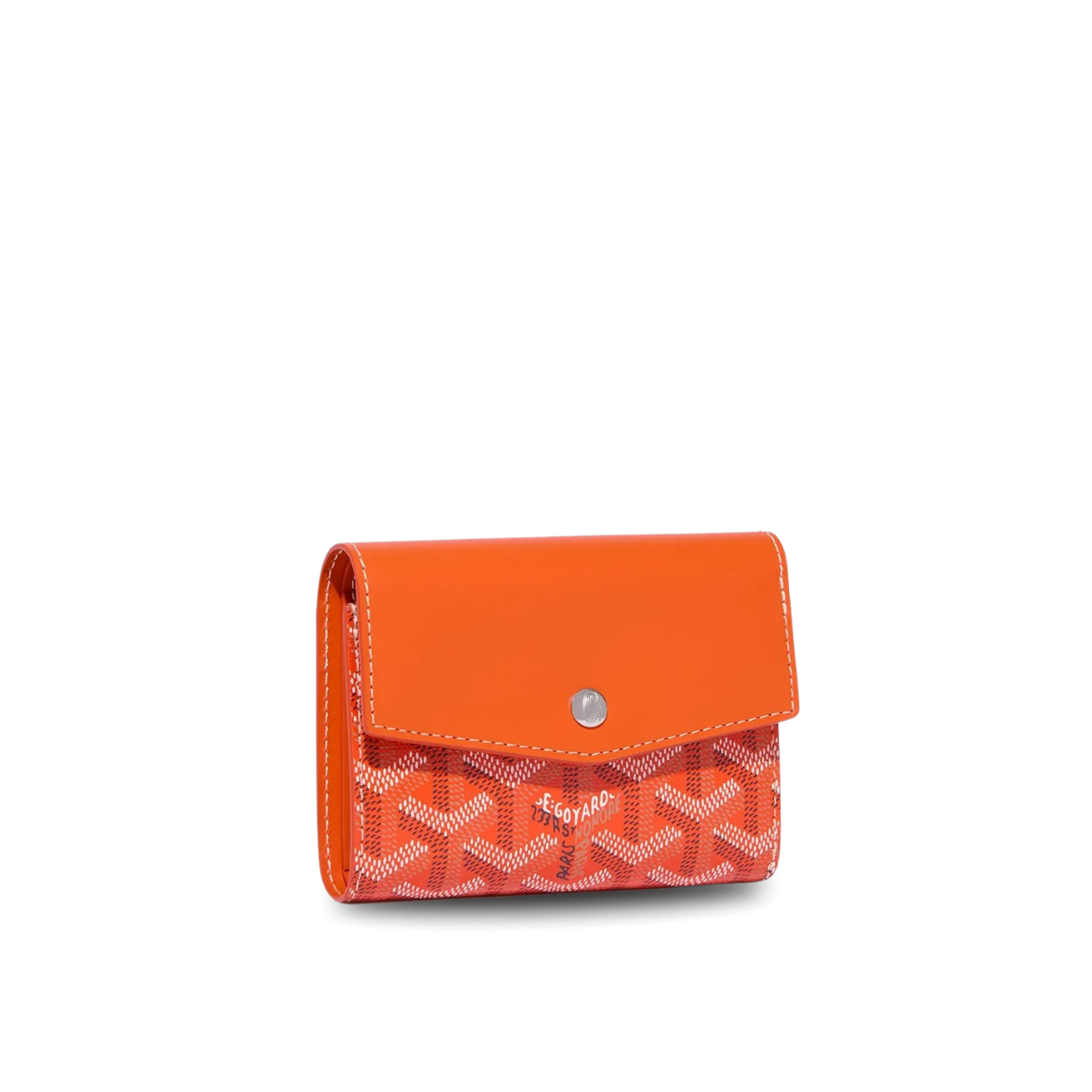 Goyard Saint-Gabriel Wallet 12 Cm Orange Calfskin And Goyardine Canvas 12cm