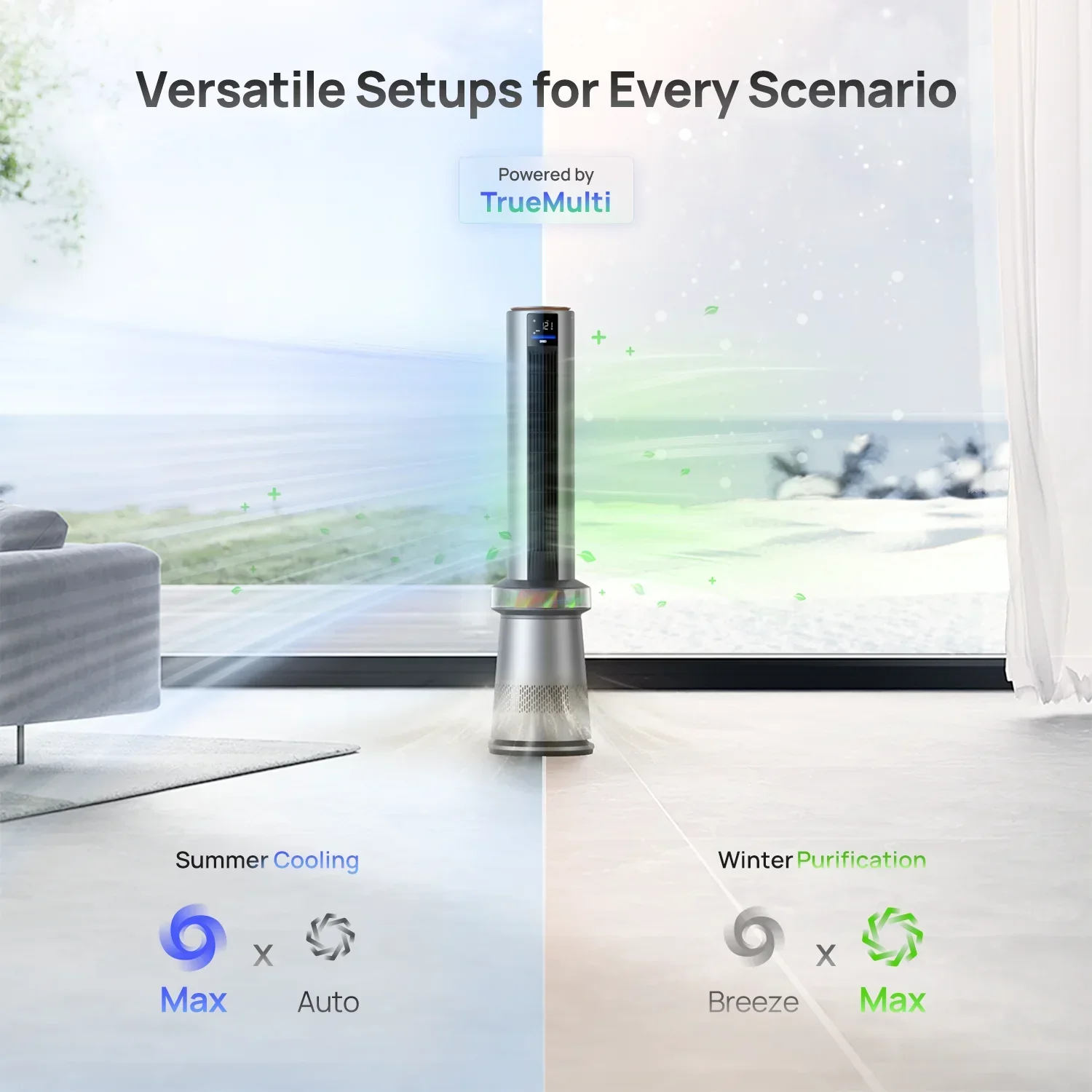 Air Purifier Tower Fan 710S with HEPA Replacement Filter
