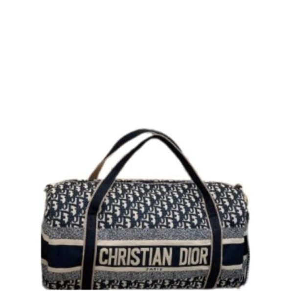 DIOR 40CM BLUE OBLIQUE HOLDALL TRAVEL DUFFLE BAG