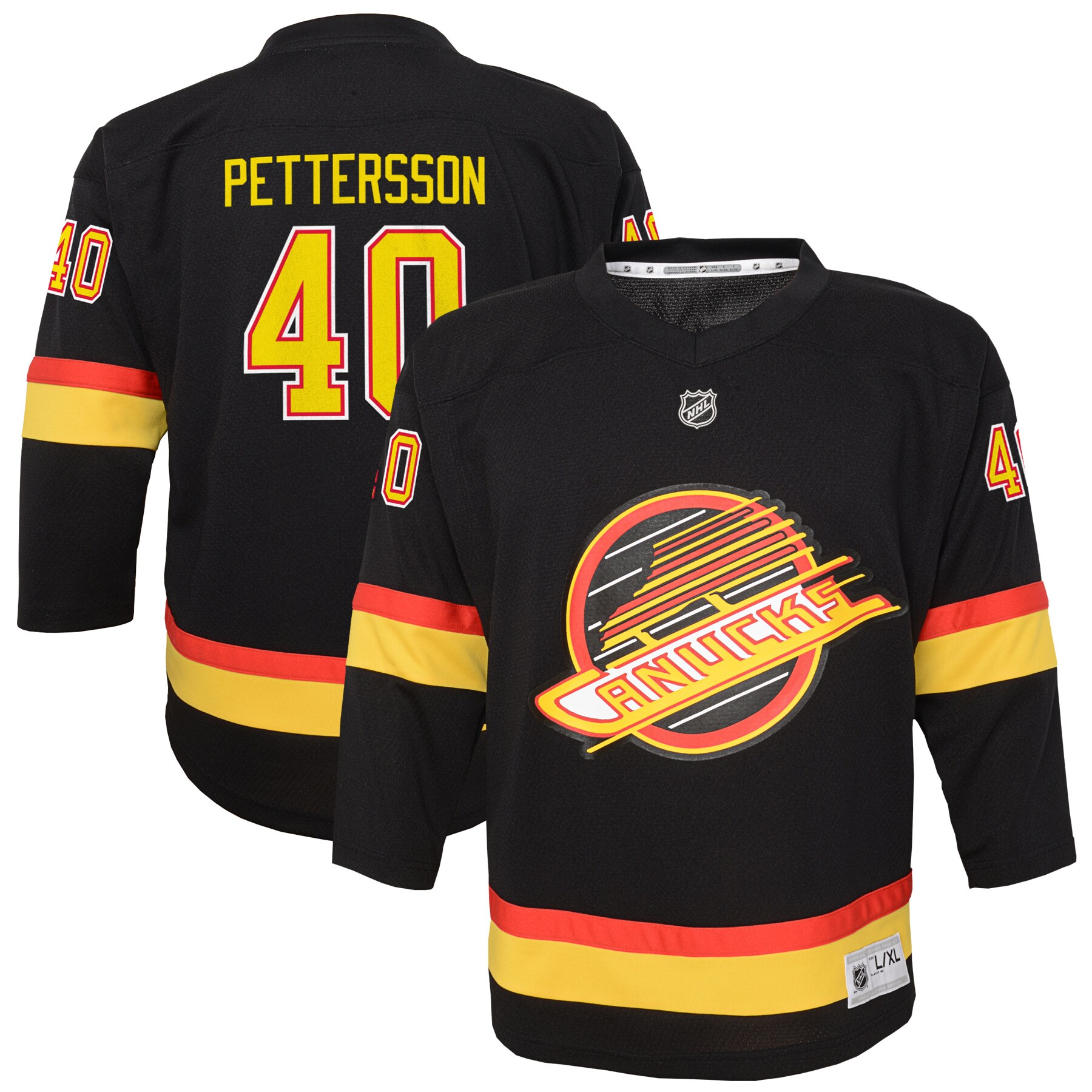 Elias Pettersson Vancouver Canucks Youth 2019/20 Flying Skate Replica Player Jersey – Black