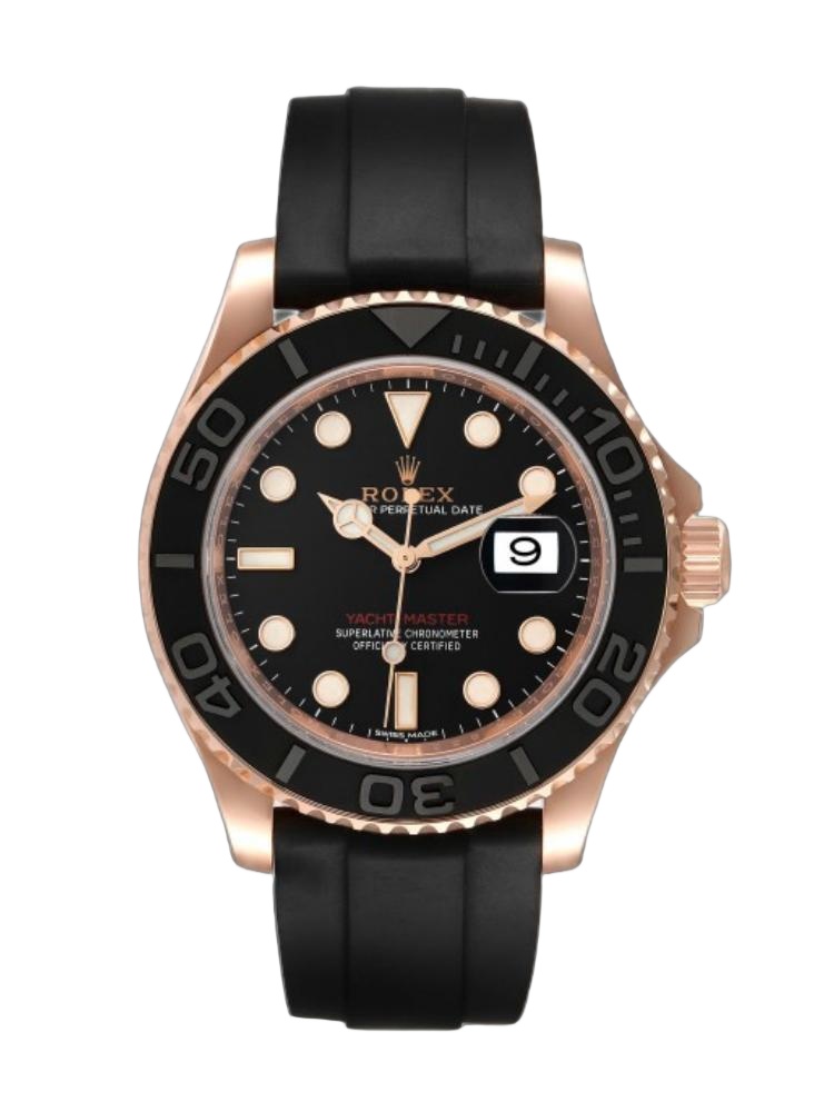 【Super Clone】Rolex Yacht-Master 116655 Everose Gold Black Dial 40mm Mens replica Watch