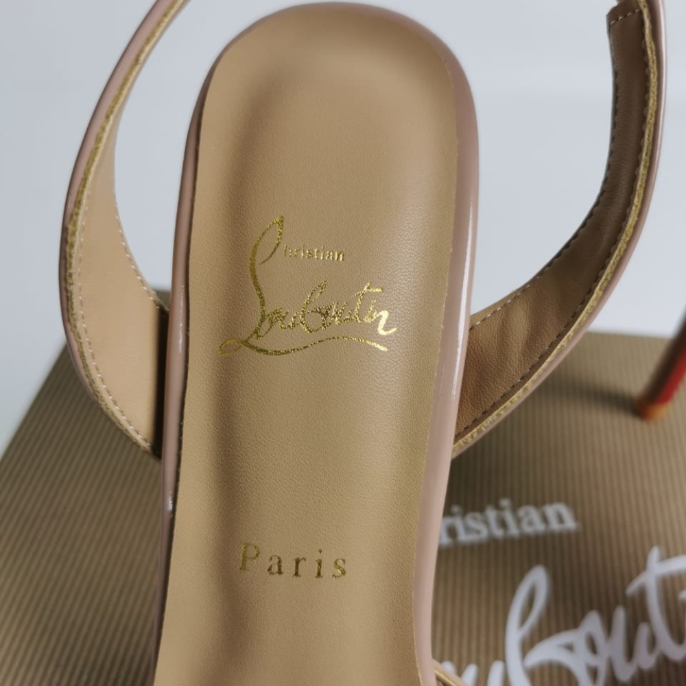 Christian Louboutin Apostropha Sling 80 Nappa Leather Beige 1240830N295