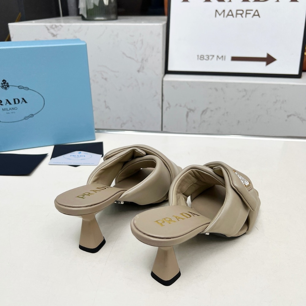 Prada Padded Nappa Sandals Beige 1Xx754 2Dl8 F0036 F 065