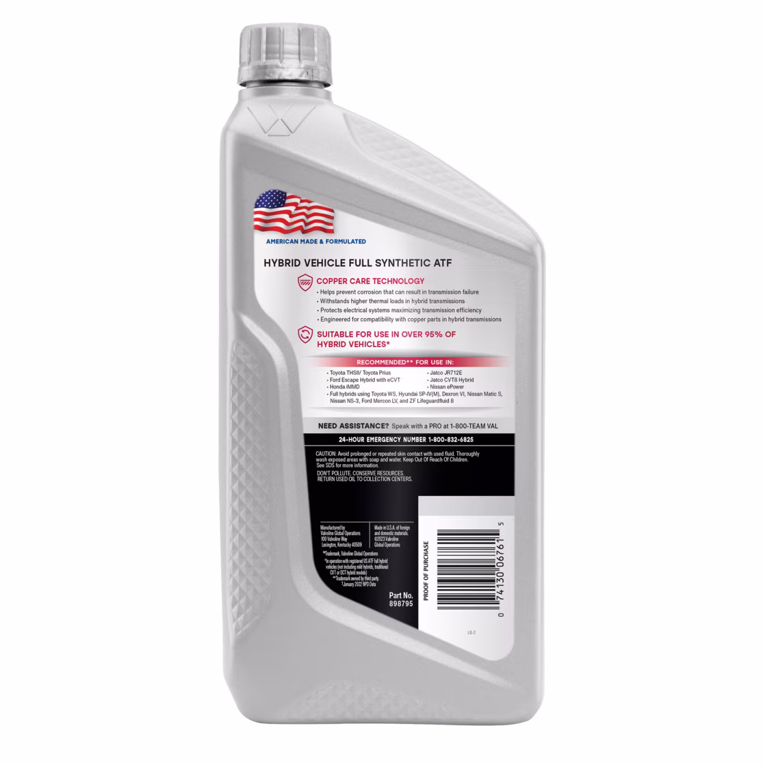 Valvoline Hybrid Vehicle Full Synthetic Automatic Transmission Fluid 1 QT