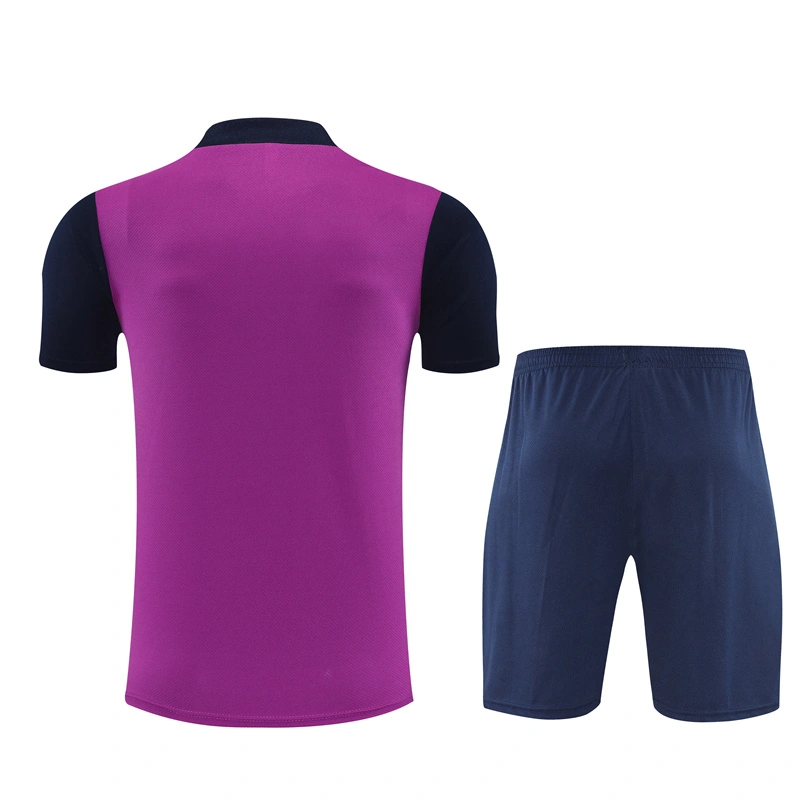 2025-26 short sleeved Barcelona purple short-sleeved suit
