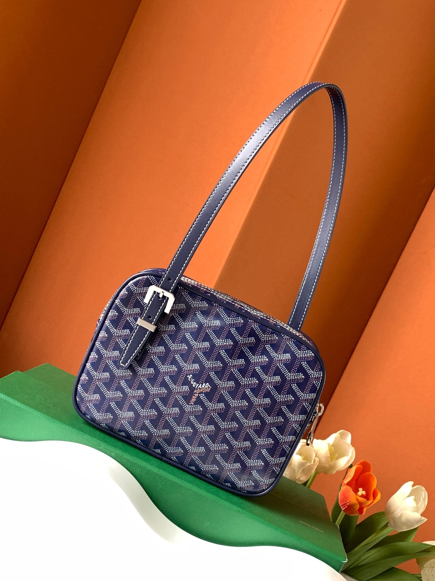 Goyard Yona Bag Coated MM 21Cm Navy Blue Canvas