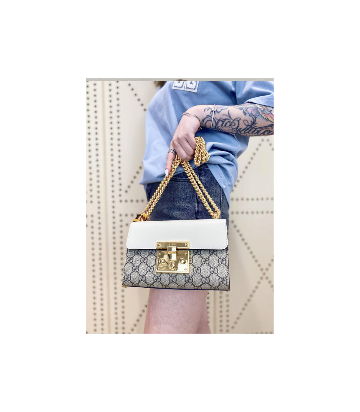 Gucci Padlock Small GG Shoulder Bag White