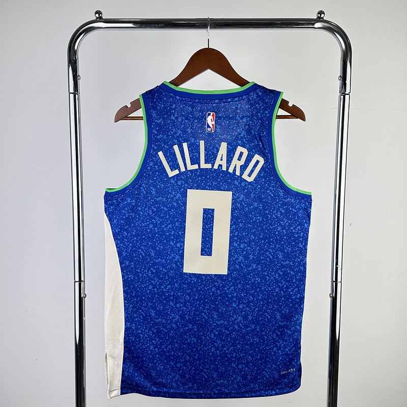 2024 NBA Milwaukee Bucks (0 LILLARD) Basketball Jersey