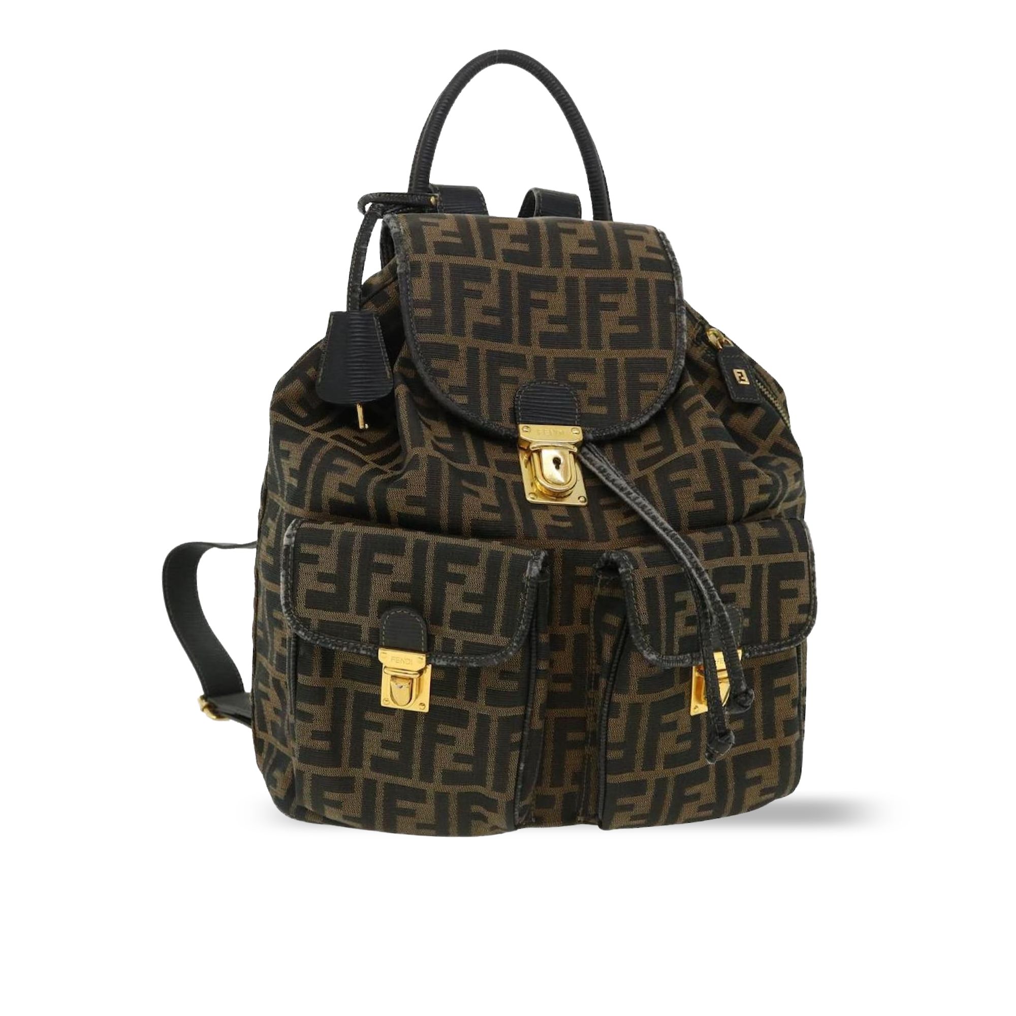 Fendi Zucca Brown Canvas Backpack 38cm