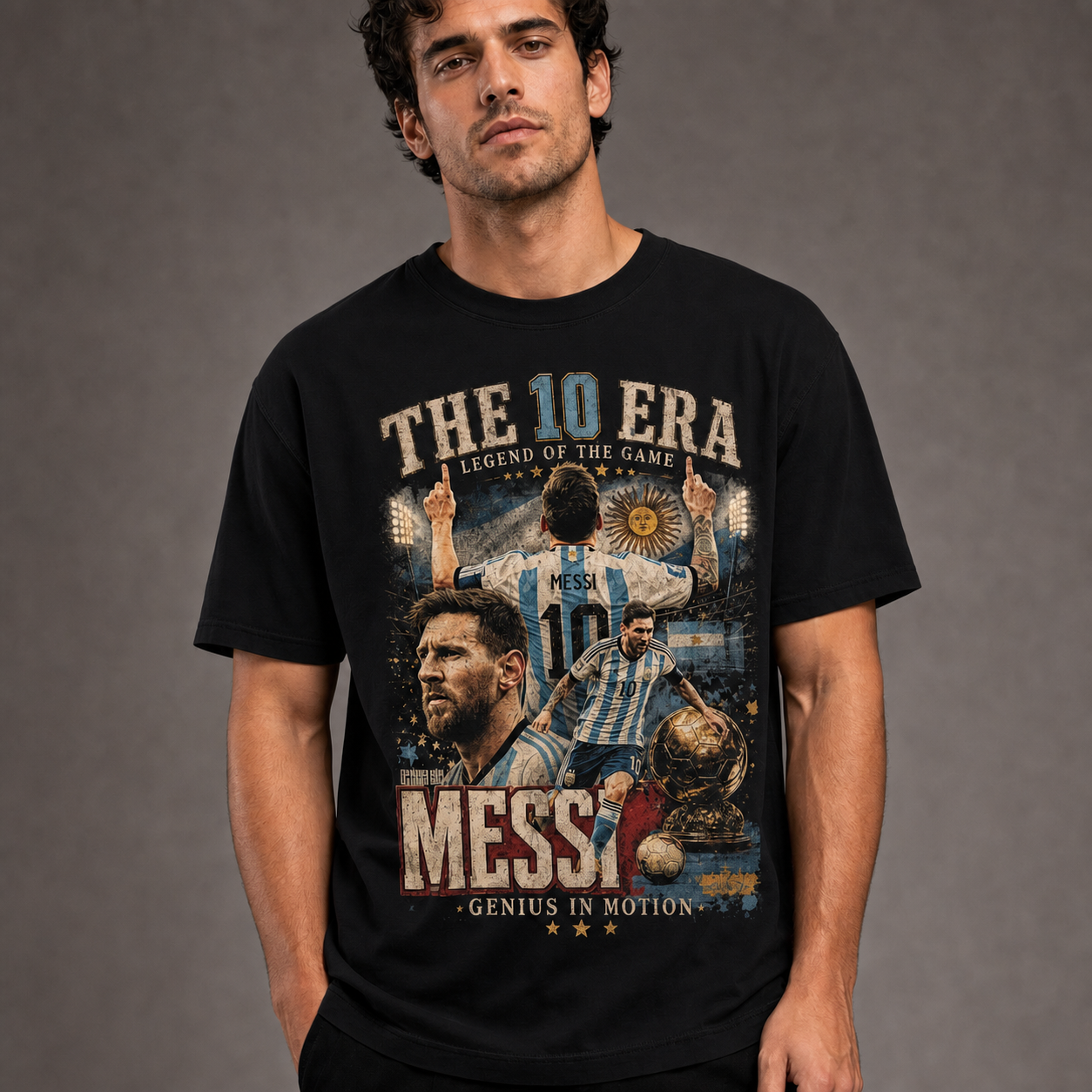 Messi World Cup Printed T-ShirtUnisex  Loose Fit T-Shirt 100% Cotton Soft Comfortable Summer Casual Printed Top
