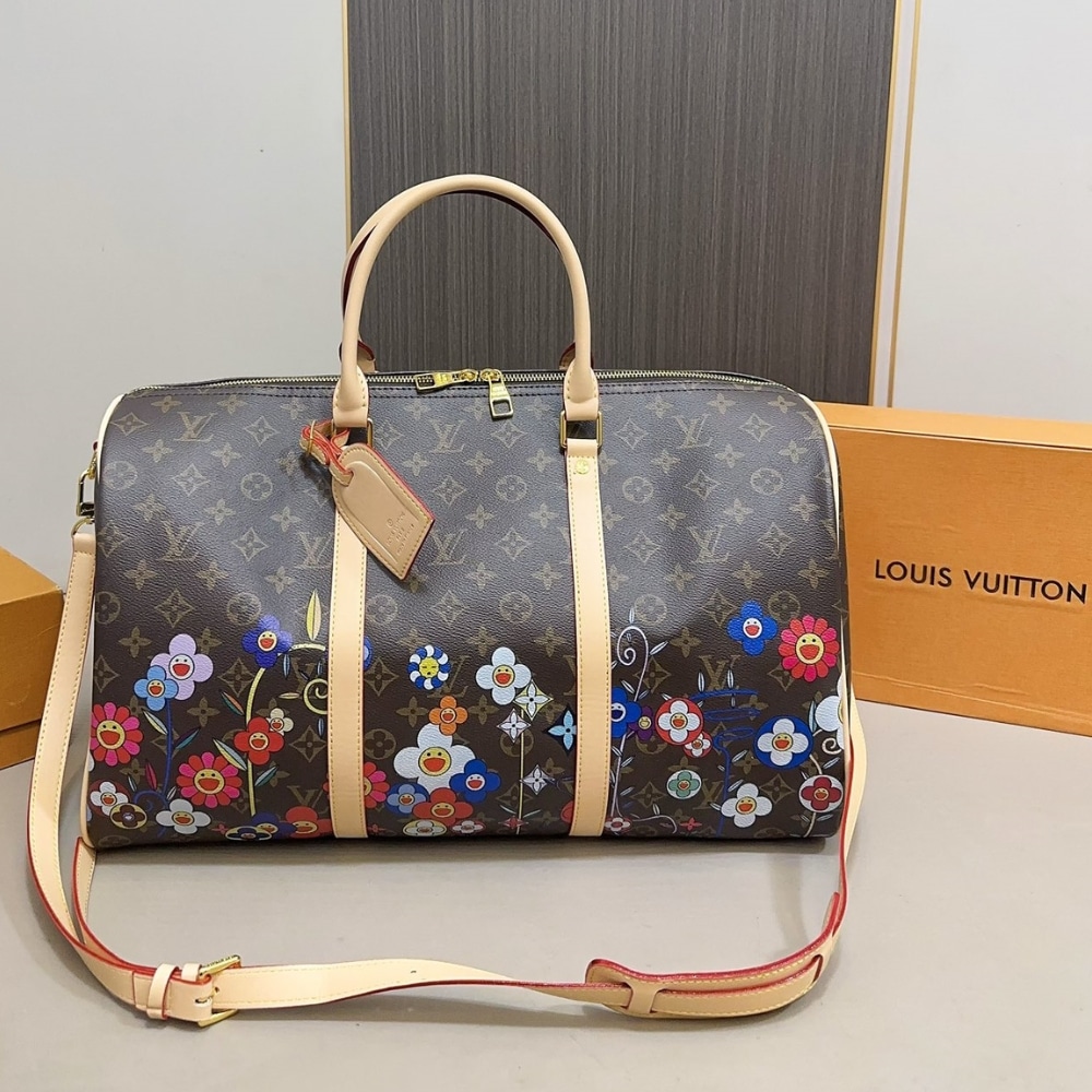 Louis Vuitton X Takashi Murakami Keepall Bandouliere 45 Brown 45Cm M14182