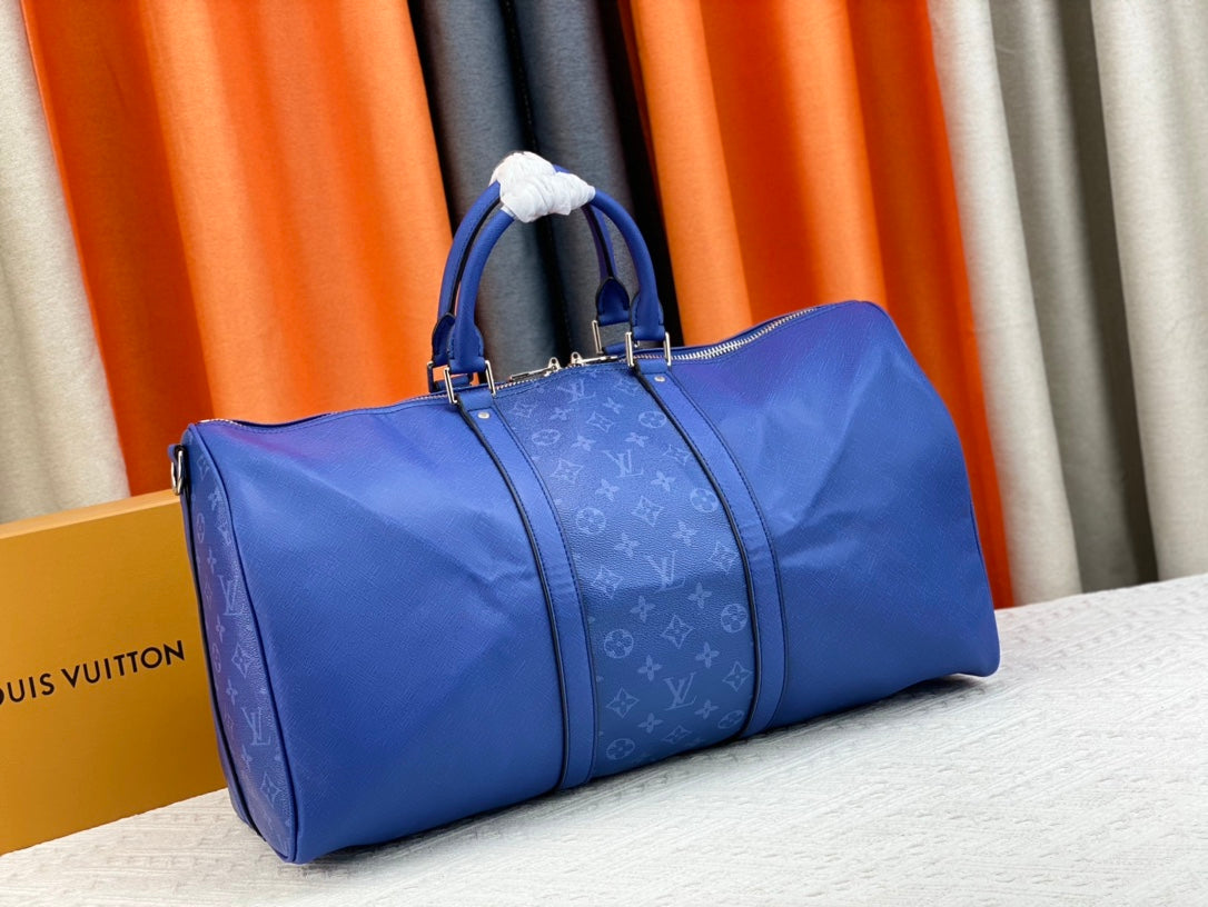 Louis Vuitton Keepall Bandouliere 50Cm Blue