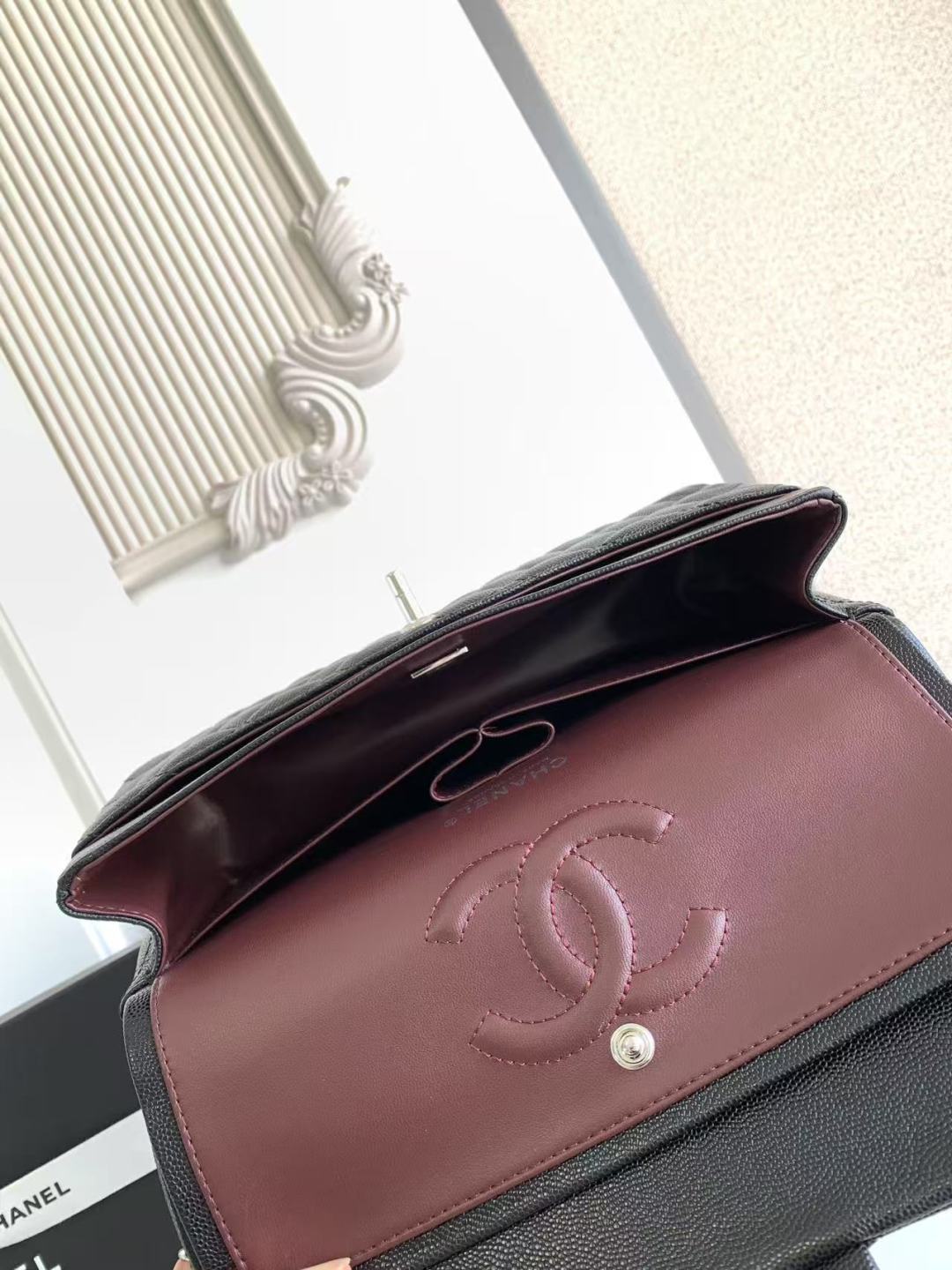 Chanel Classic Flap Bag 25 cm Black – Silver Tone Hardware A01112