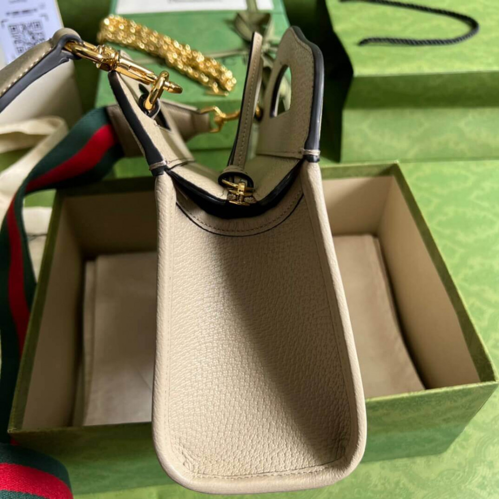 Gucci Ophidia Small Tote With Web White