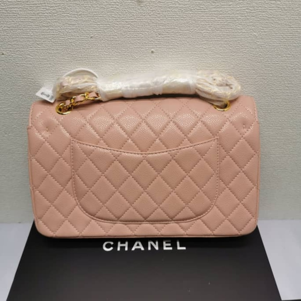 Chanel Classic Medium Flap Bag With Gold Hardware Pink 25Cm
