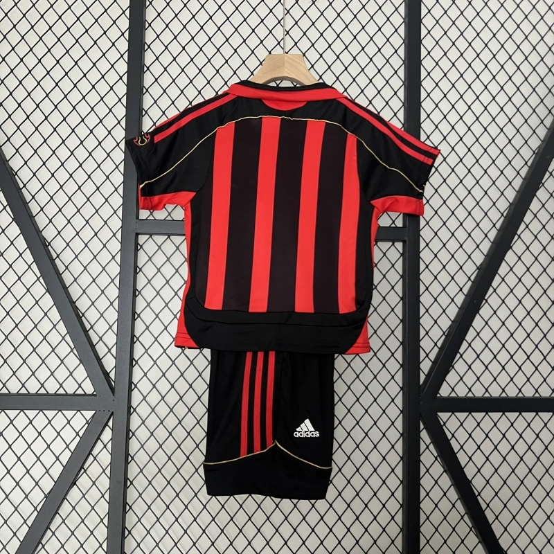 retro Kids 2006-07 Kids AC Milan home kids football jersey