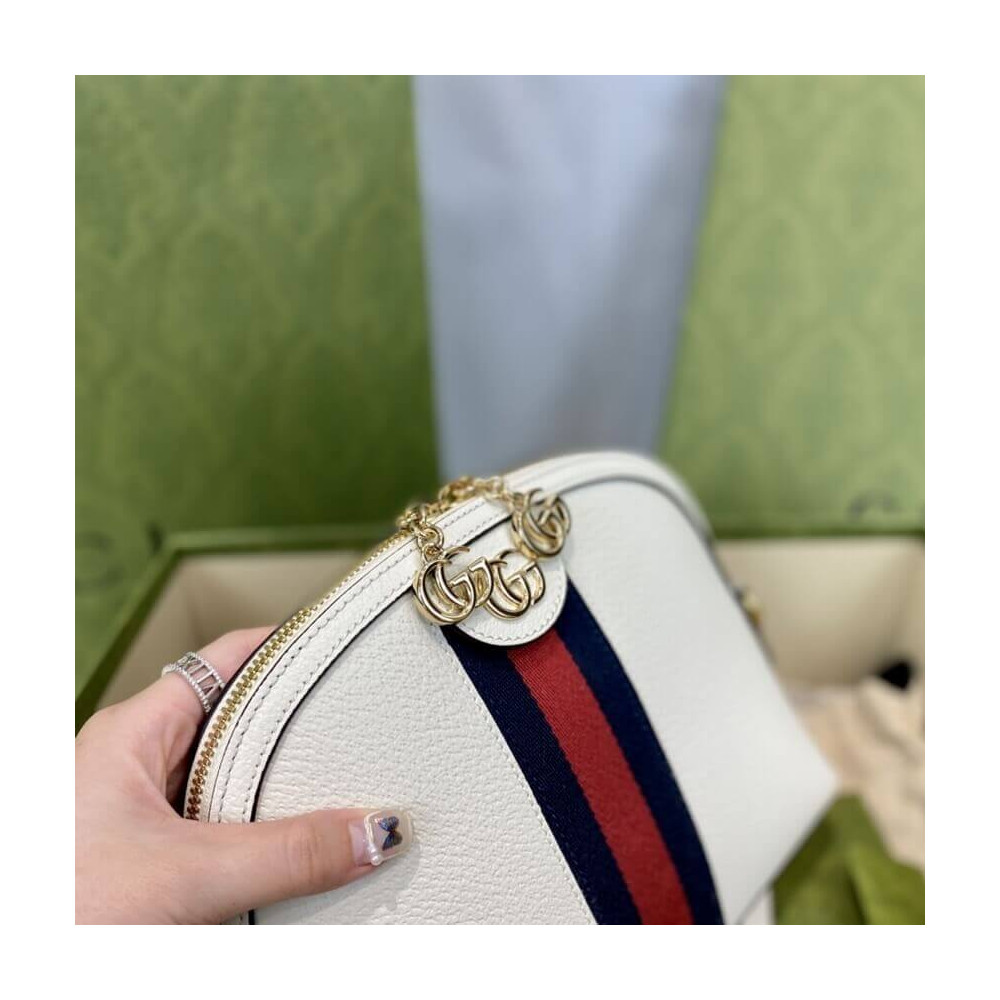Gucci Ophidia Small Shoulder Bag in White Leather