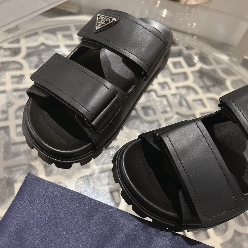 Prada Leather Strap Sandals Black 2X3129 3Lem F0002