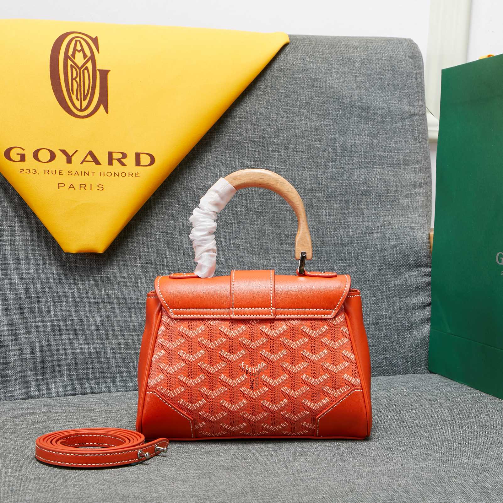Goyard Saigon Souple Mini Bag Orange Canvas 20cm