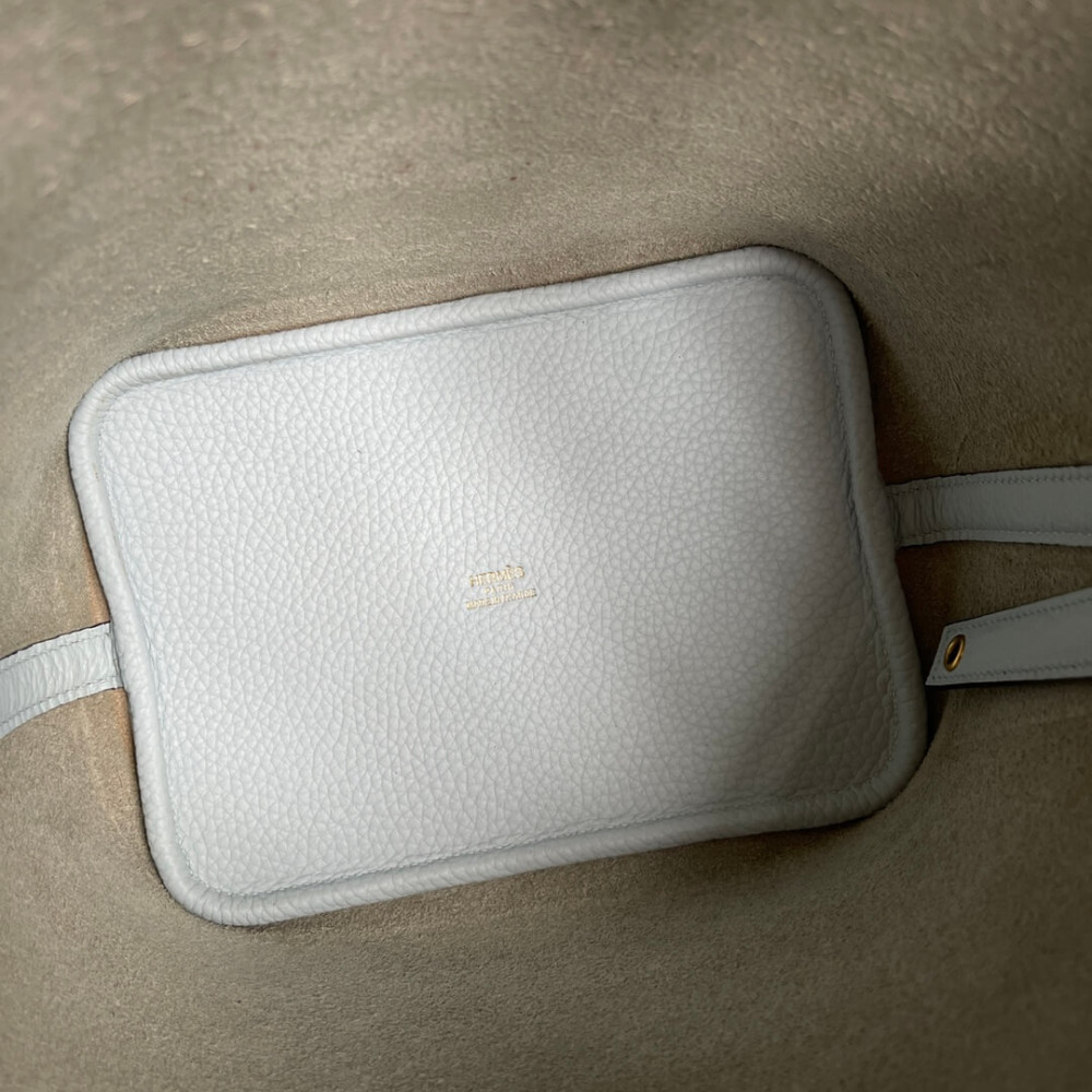 Hermes Picotin Lock Bag In Taurillon Clemence Bleu Pale 22Cm
