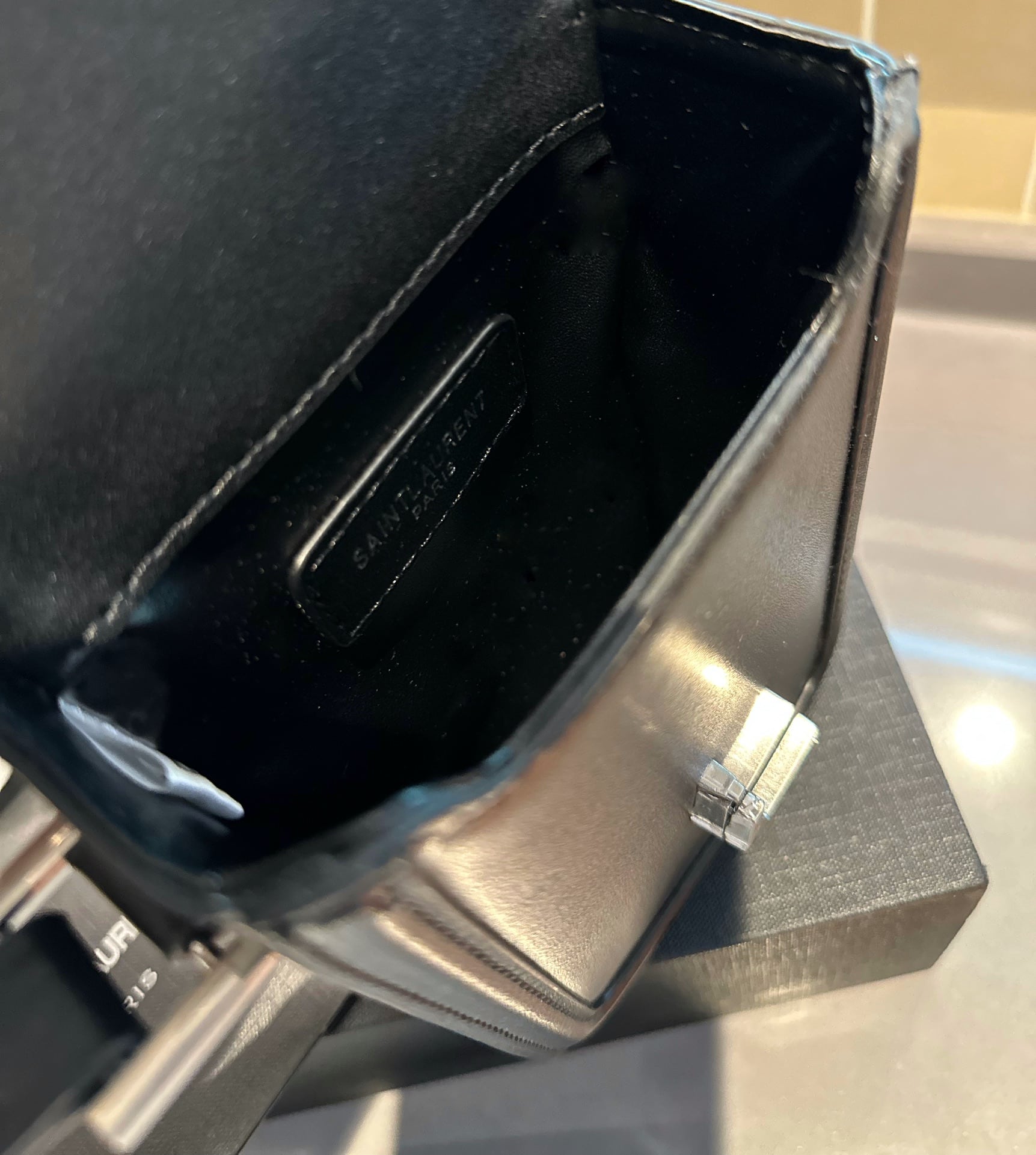 Saint Laurent Solferino Mini Bag In Smooth Leather Black 11Cm