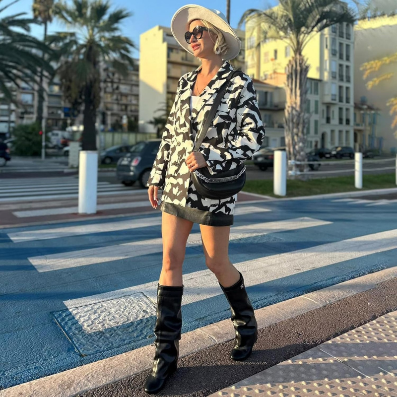 Fold Over Boots Women's Knee High