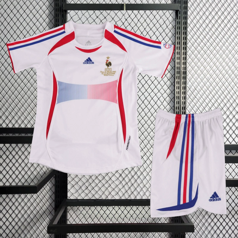 Retro KIDS 2006 kids France away 10#ZIDANE HENRY VIEIRA ZIDANE SOSANNAH Football jersey retro