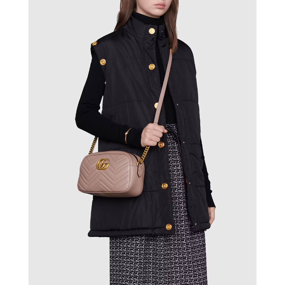 Gucci GG Marmont Small Shoulder Bag Dusty Pink