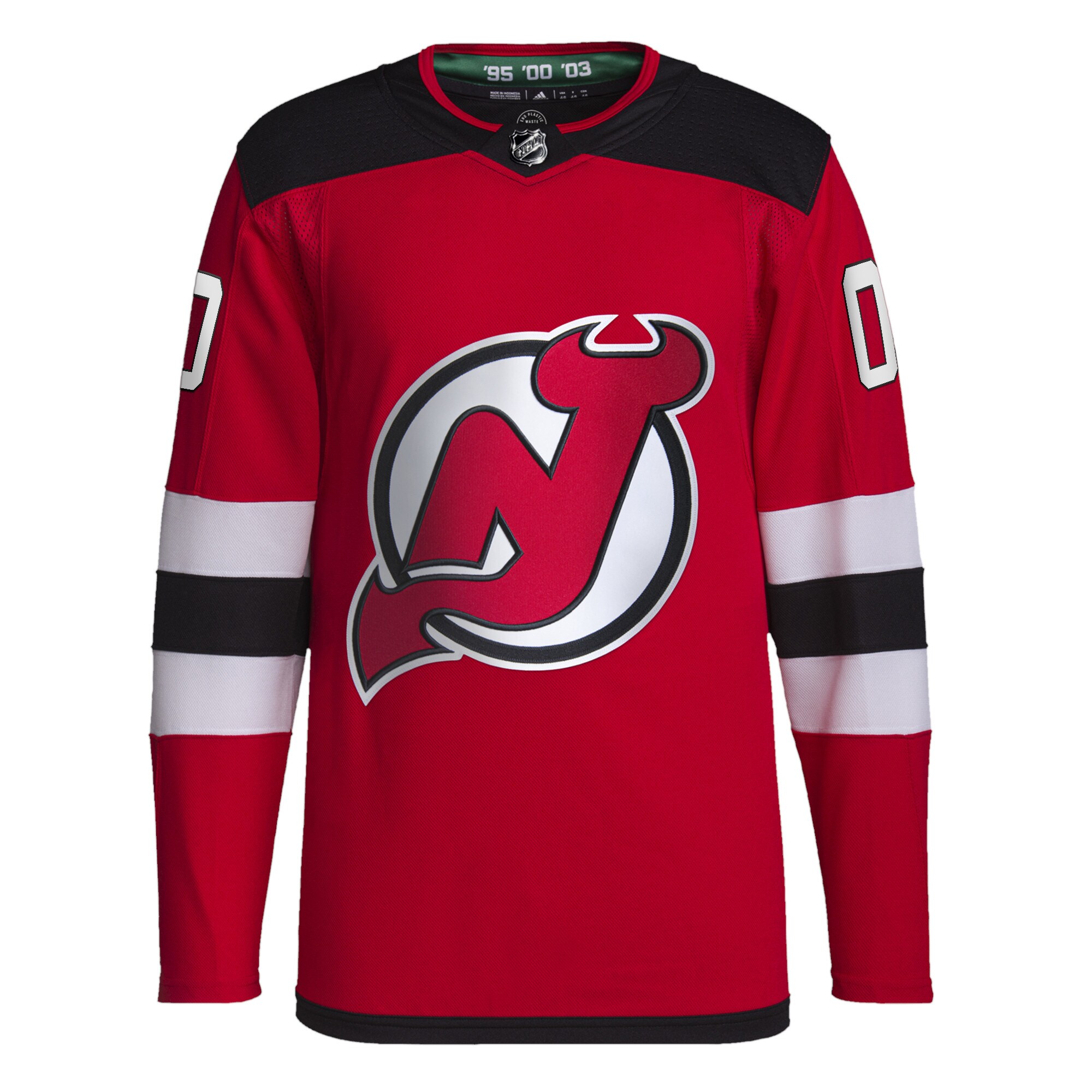 New Jersey Devils adidas  Home  Primegreen Authentic Custom Jersey – Red