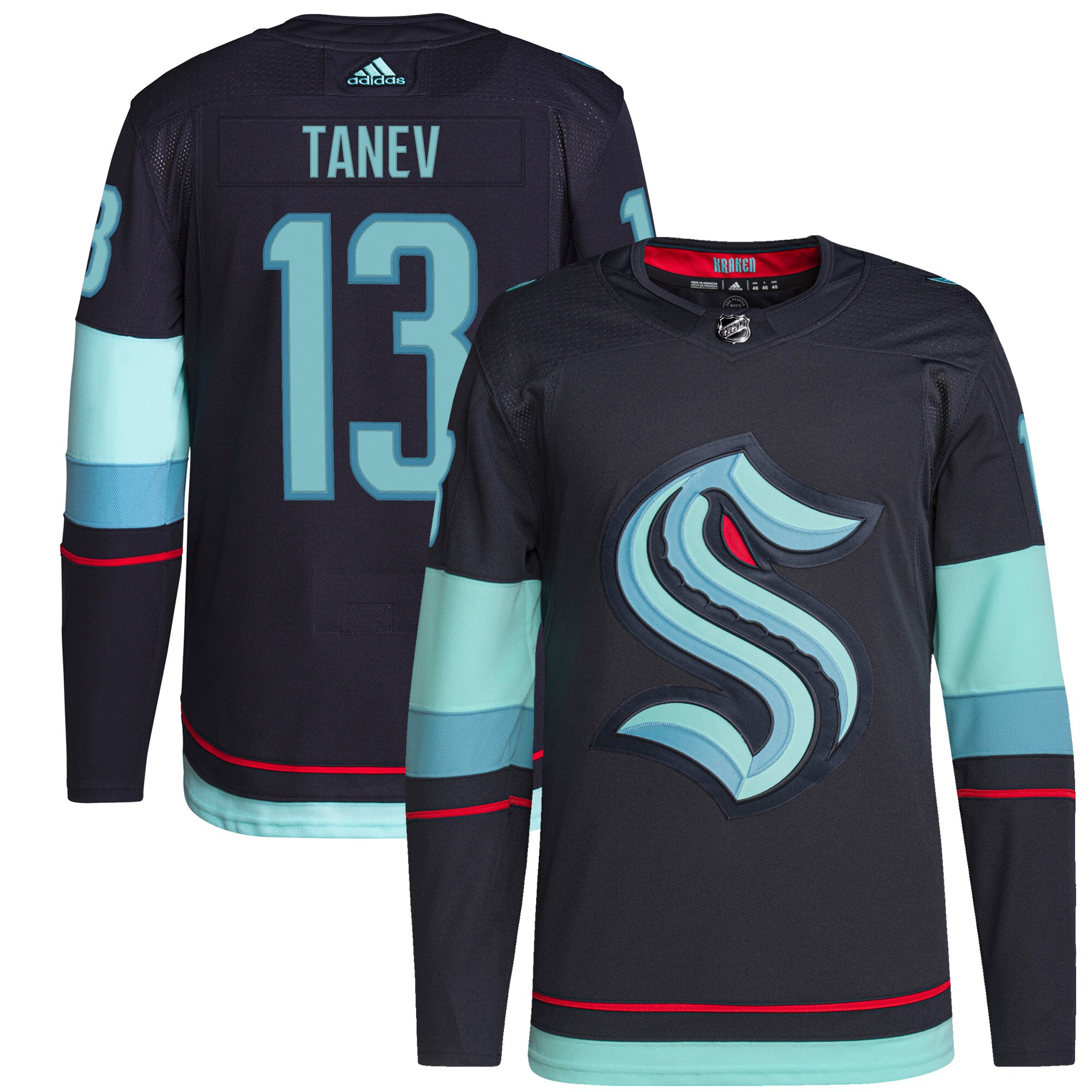 Brandon Tanev Seattle Kraken adidas Home Authentic Primegreen Player Jersey – Navy